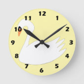 Horloge Ronde Conception Cygne Blanc (Recto)