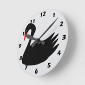 Horloge Ronde Conception Cygne Noir (Angle)