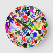 Horloge Ronde Conception d'art abstrait coloré (Recto)