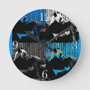 Horloge Ronde Conception d'art moderne multi-panneaux d'ours Pan