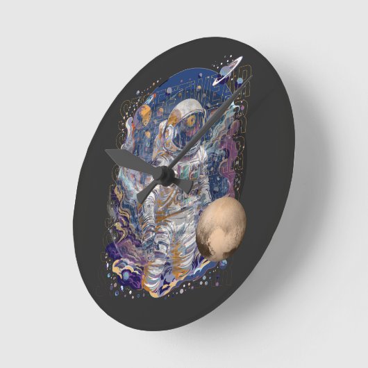 Horloge Ronde Conception d'astronaute (Angle)