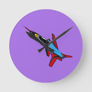 Horloge Ronde Conception d'avion-chasse Supersonic Airforce pour
