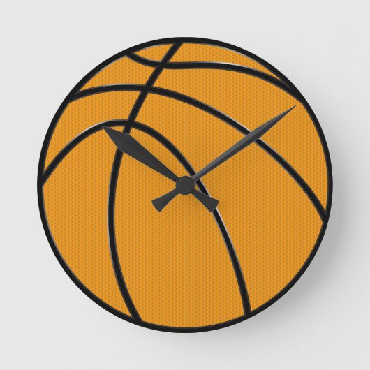 Horloge Ronde Conception de basket-ball dans orange et noir (Recto)