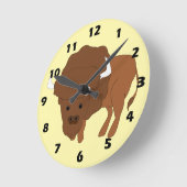 Horloge Ronde Conception de bison (Angle)