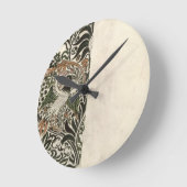 Horloge Ronde Conception de bloc du bois non fini de "oiseau et (Angle)