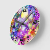 Horloge Ronde Conception de Bokeh Abstraite (Angle)