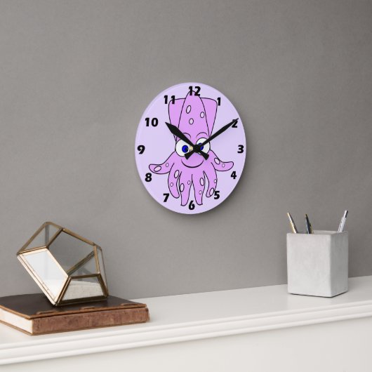 Horloge Ronde Conception de calmar violet (Bureau)