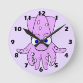 Horloge Ronde Conception de calmar violet (Recto)