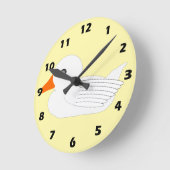 Horloge Ronde Conception de canard blanc (Angle)