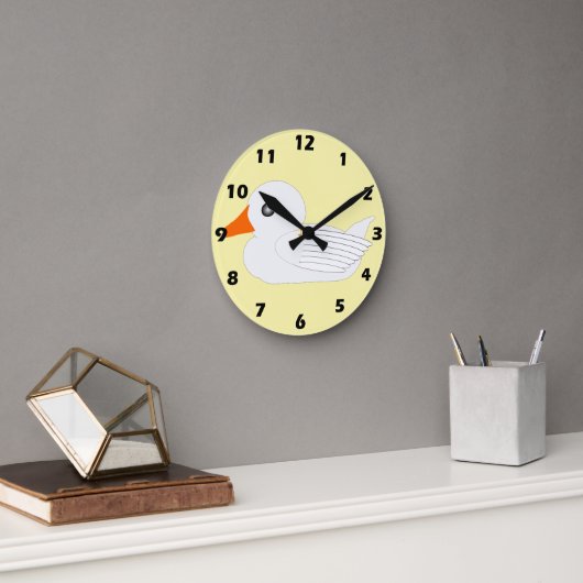 Horloge Ronde Conception de canard blanc (Bureau)