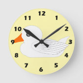 Horloge Ronde Conception de canard blanc (Recto)