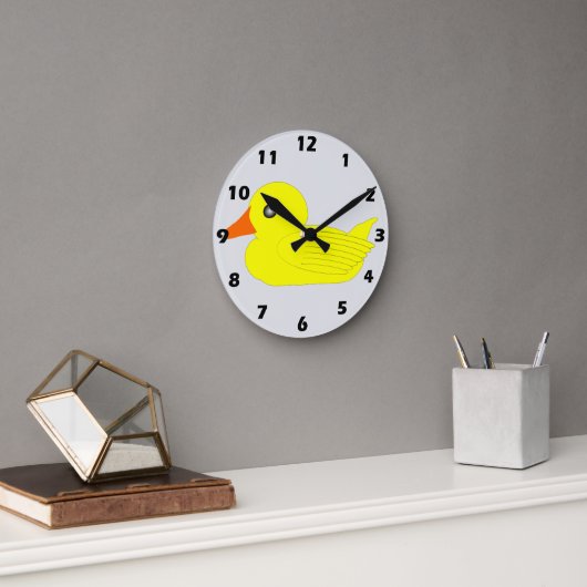 Horloge Ronde Conception de canard jaune (Bureau)