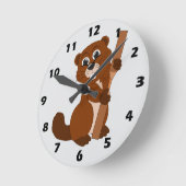Horloge Ronde Conception de castor (Angle)