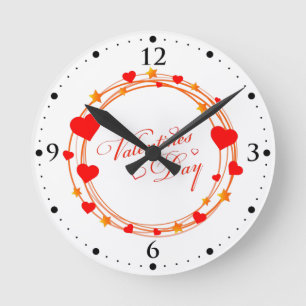 Horloge Ronde Conception de cercle de la Saint-Valentin-25695
