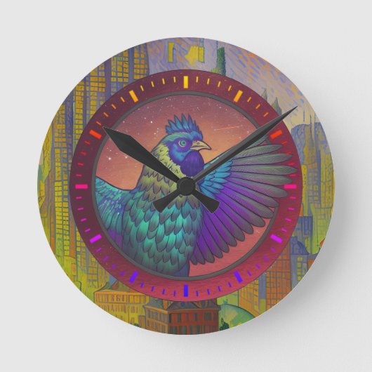Horloge Ronde Conception de cercle de poulet (Recto)