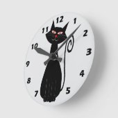 Horloge Ronde Conception de chat (Angle)