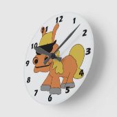 Horloge Ronde Conception de cheval (Angle)