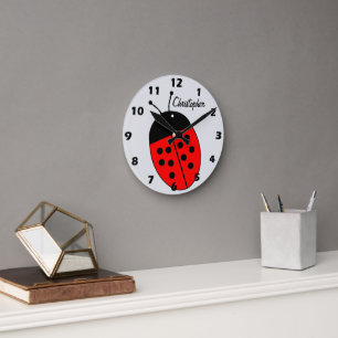 Horloge Ronde Conception de coccinelle personnalisée