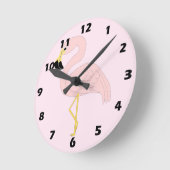 Horloge Ronde Conception de flamant rose (Angle)