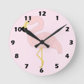 Horloge Ronde Conception de flamant rose (Recto)
