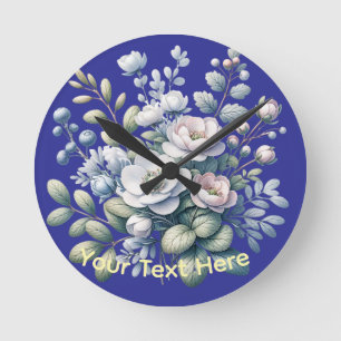 Horloge Ronde Conception de fleurs personnalisée 