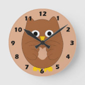 Horloge Ronde Conception de Hibou Brun (Recto)