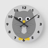 Horloge Ronde Conception de hibou gris (Recto)
