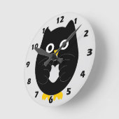 Horloge Ronde Conception de hibou noir (Angle)