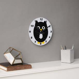 Horloge Ronde Conception de hibou noir