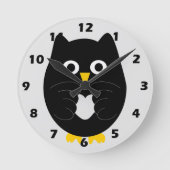 Horloge Ronde Conception de hibou noir (Recto)