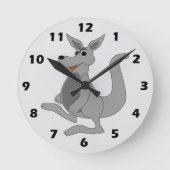 Horloge Ronde Conception de kangourou gris (Recto)