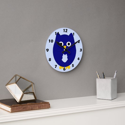 Horloge Ronde Conception de la chouette bleue (Bureau)