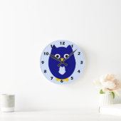 Horloge Ronde Conception de la chouette bleue (Maison)
