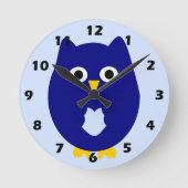 Horloge Ronde Conception de la chouette bleue (Recto)
