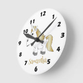Horloge Ronde Conception de licorne (Angle)
