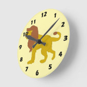 Horloge Ronde Conception de lion (Angle)
