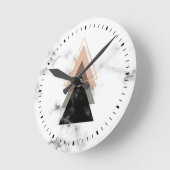 Horloge Ronde Conception de marbre en pastel d'impression (Angle)