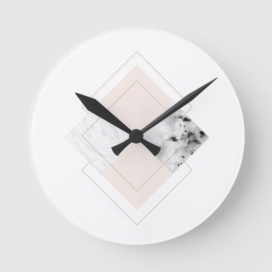 Horloge Ronde Conception de marbre géométrique (Recto)