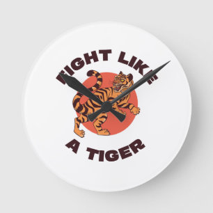 Horloge Ronde Conception de motivation Combattez comme un tigre