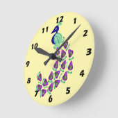Horloge Ronde Conception de paon (Angle)