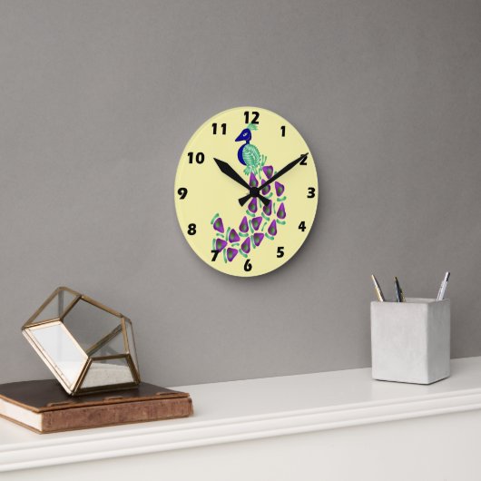 Horloge Ronde Conception de paon (Bureau)