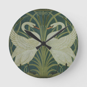 Horloge Ronde Conception de papier peint de "cygne, de