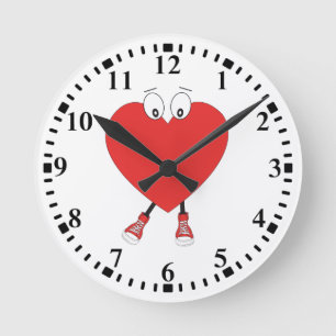 Horloge Ronde Conception de personnage d'amour mignon en forme d