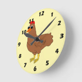 Horloge Ronde Conception de poulet (Angle)