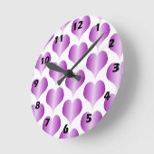 Horloge Ronde Conception de Purple Hearts (Angle)