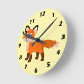 Horloge Ronde Conception de renard (Angle)