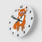 Horloge Ronde Conception de renard (Angle)