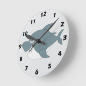 Horloge Ronde Conception de requin (Angle)