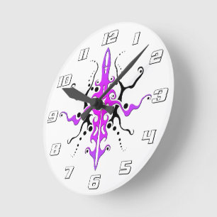 Horloge Ronde Conception de tatouage Tribal Masque Abstrait - ro