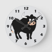 Horloge Ronde Conception de taureau noir (Recto)